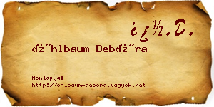 Öhlbaum Debóra névjegykártya